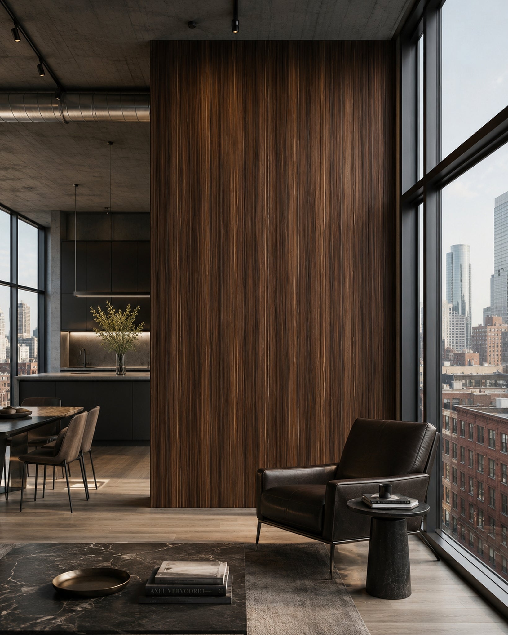 LOFT Espresso Walnut · Smooth — Designer Peel & Stick Wall Panel