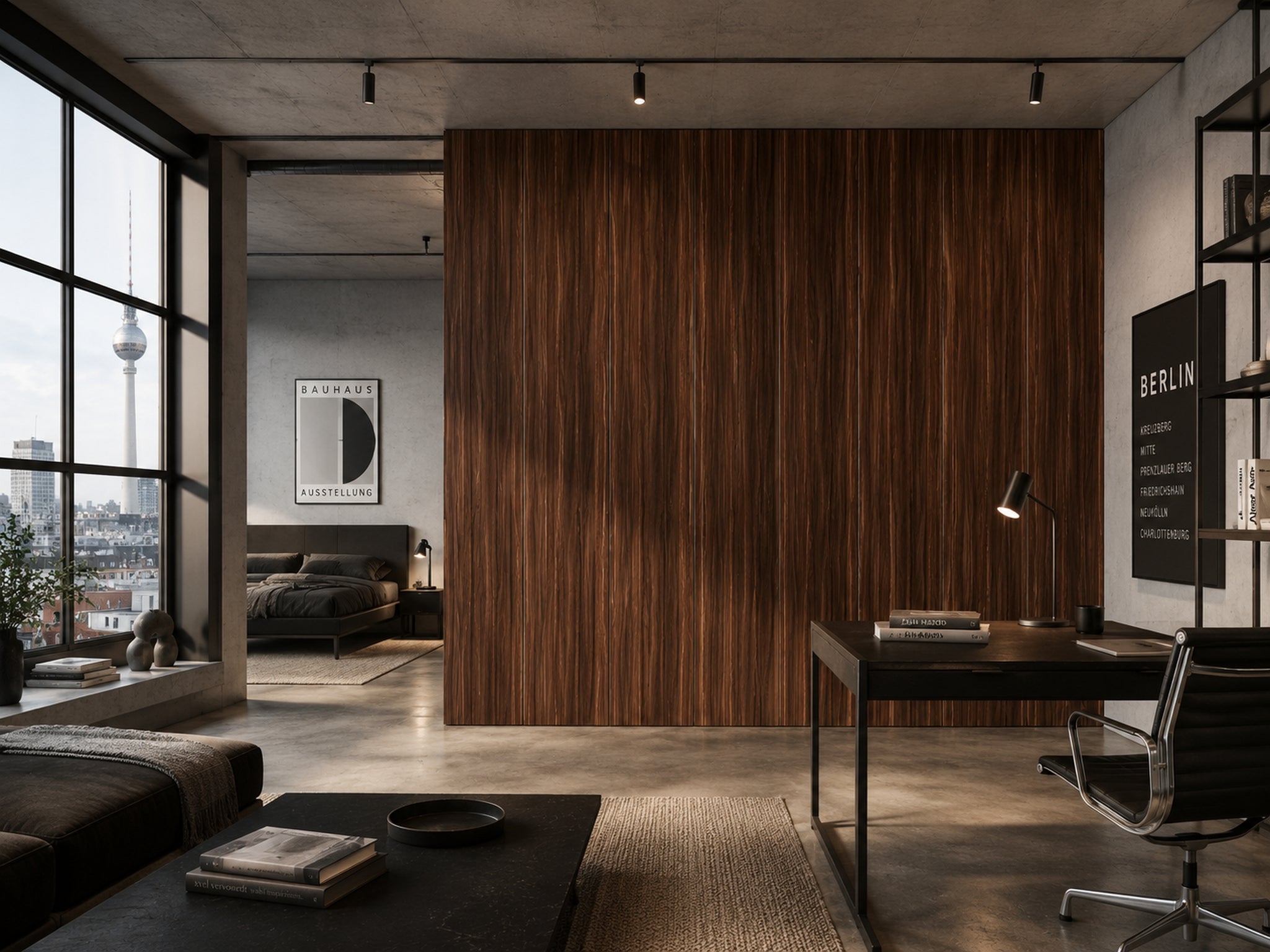 LOFT Espresso Walnut · Smooth — Designer Peel & Stick Wall Panel