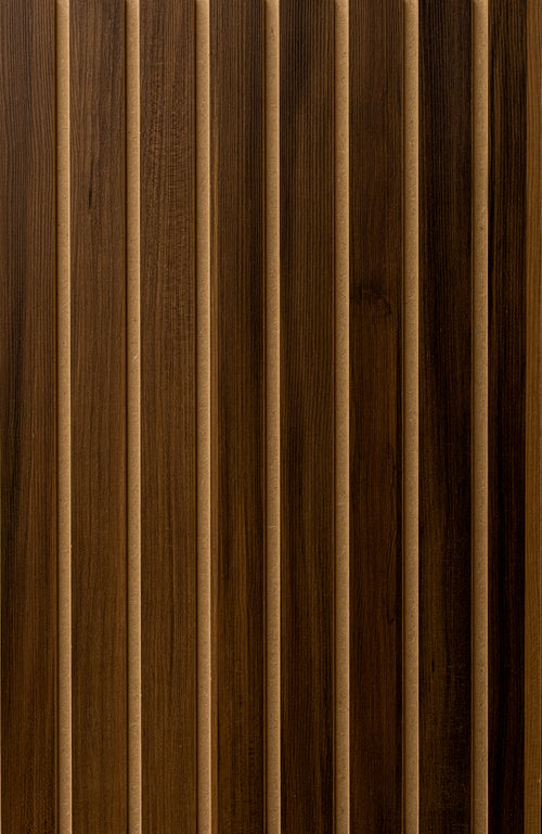 LOFT Espresso Walnut · Bold Slat — Designer Peel & Stick Wall Panel