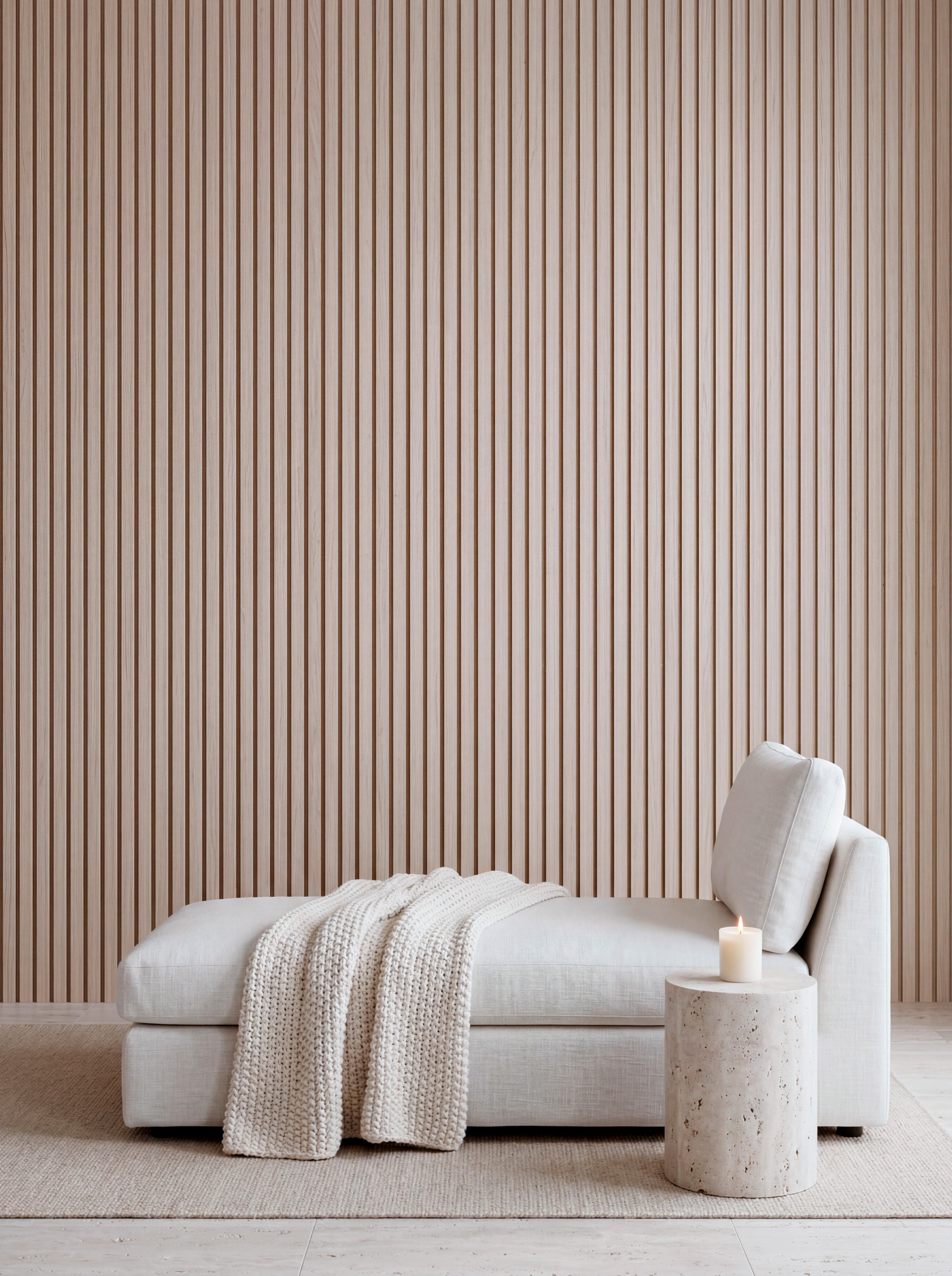 LOFT Frost Cypress · Bold Slat — Panel de pared autoadhesivo de diseño