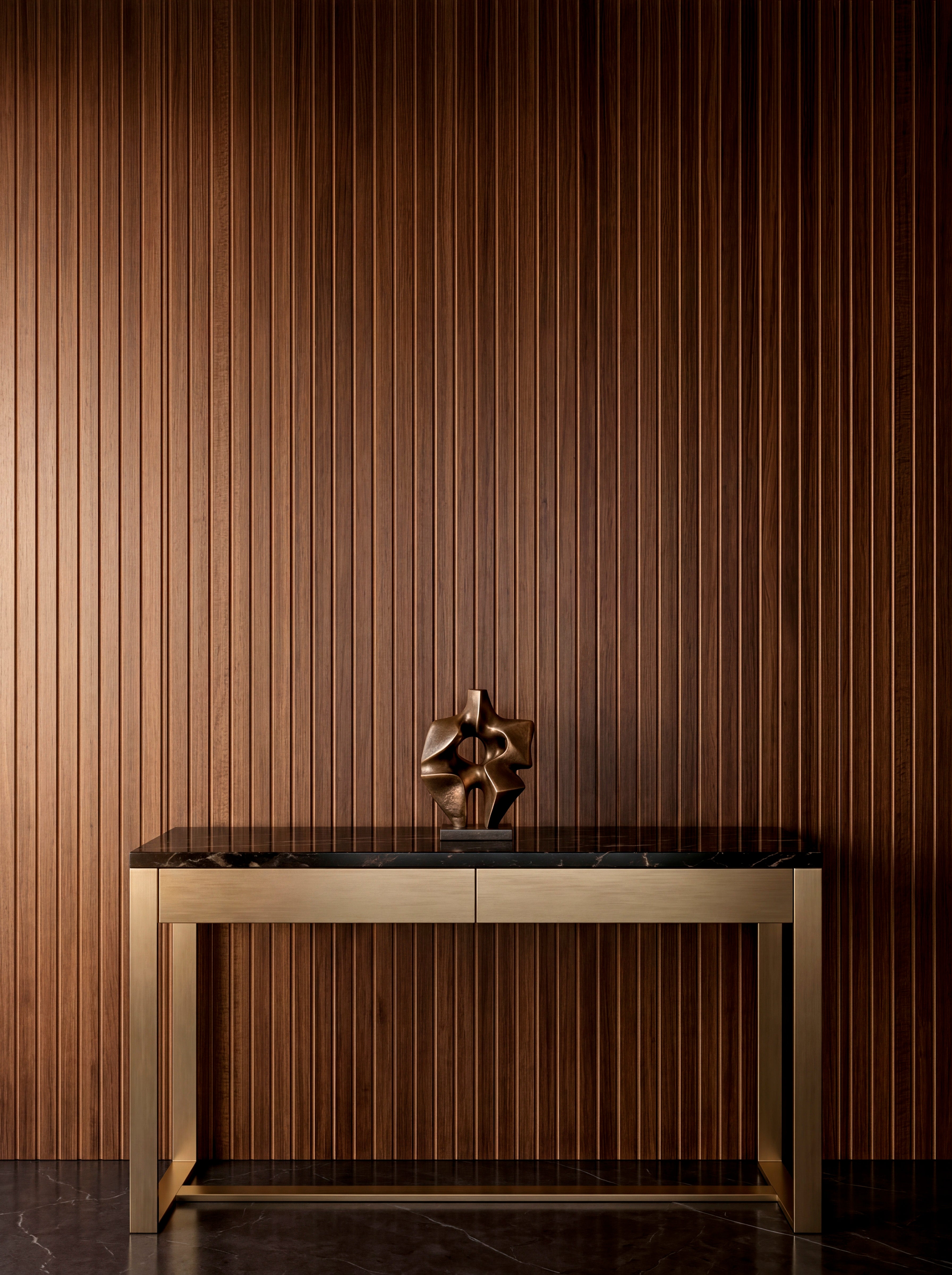 LOFT Espresso Walnut · Fine Slat — Designer Peel & Stick Wall Panel