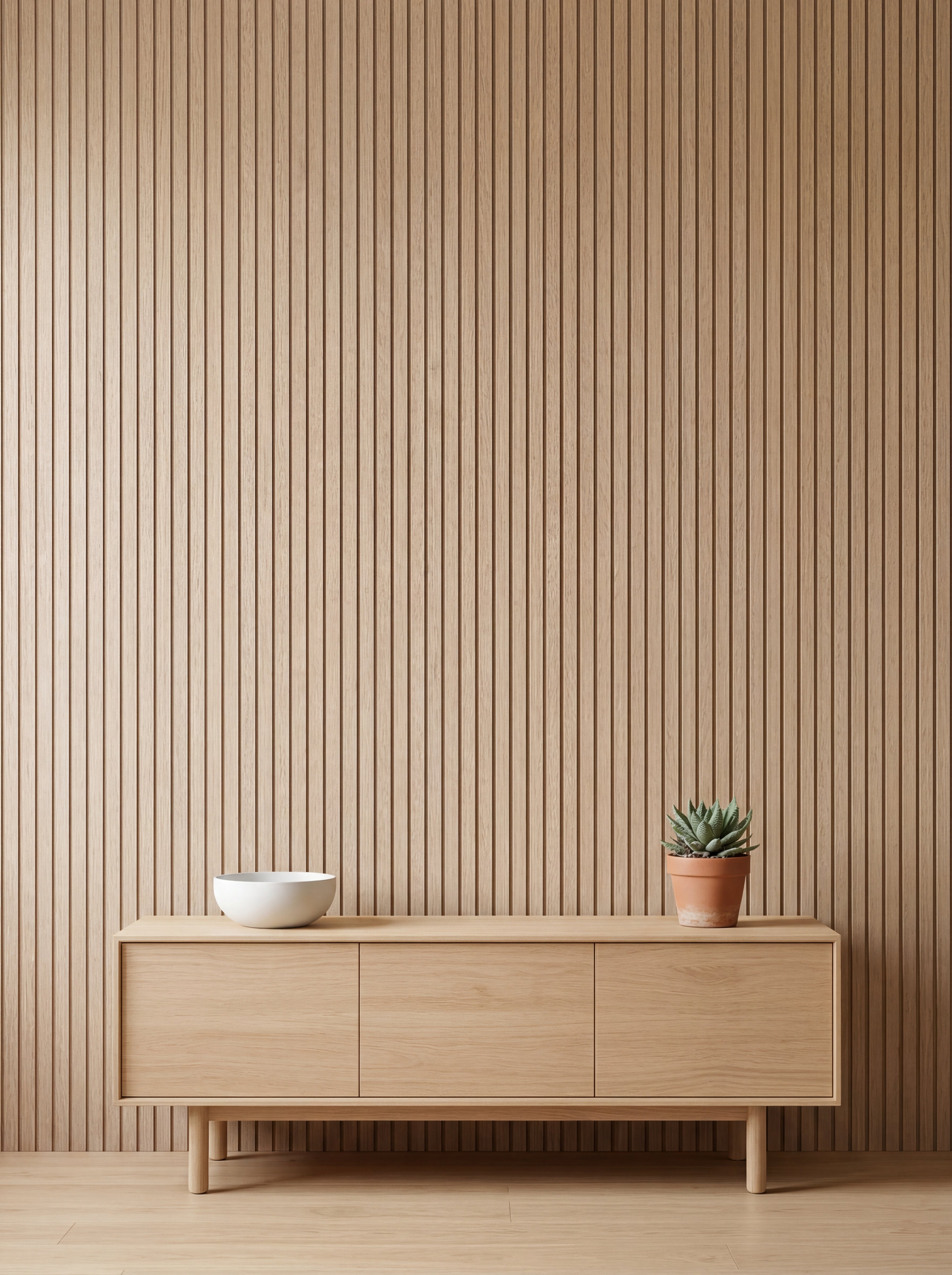 LOFT Nordic Oak · Fine Slat — Designer Peel & Stick Wall Panel