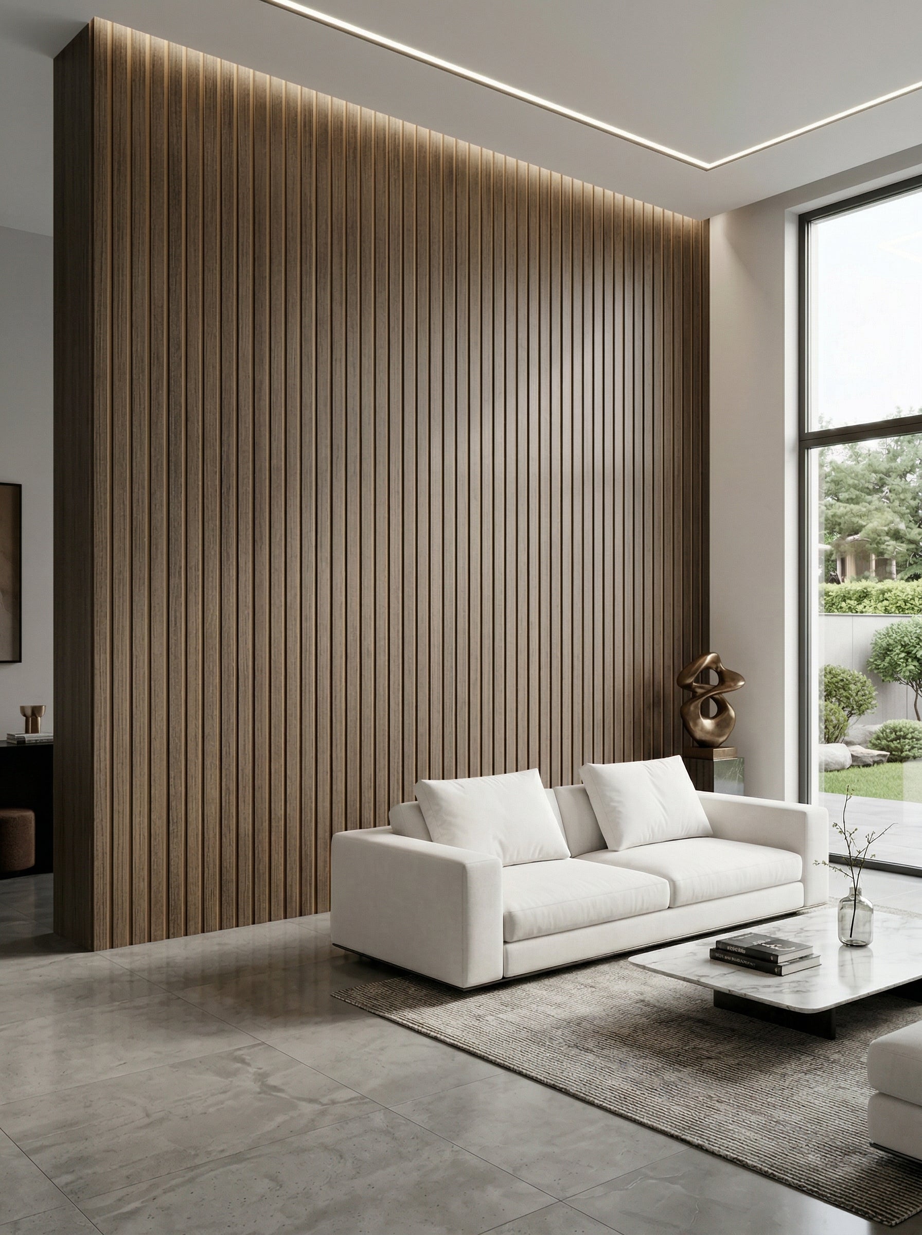 LOFT Silver Oak · Bold Slat — Panel de pared autoadhesivo de diseño