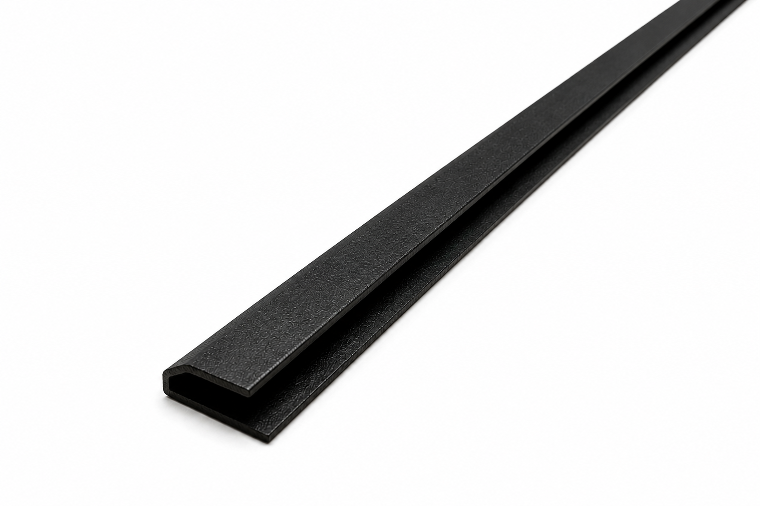 LOFT Perfil U de aluminio · Negro — Remate para panel