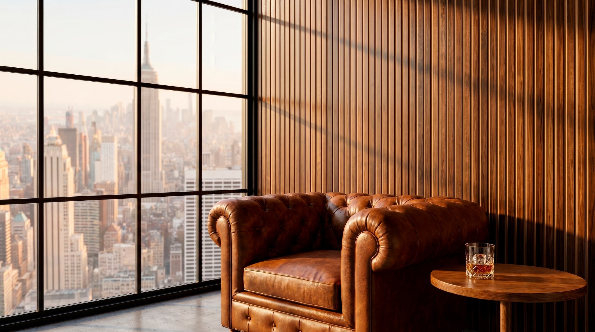 LOFT Espresso Walnut · Bold Slat — Panel de pared autoadhesivo de diseño